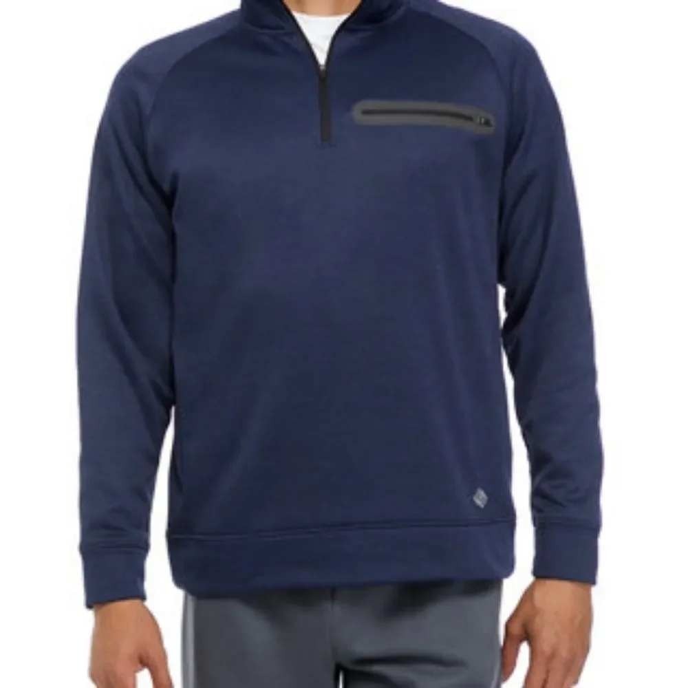 Zelos Mens Long Sleeve Blue Space Dye 1/4 Zip Pullover Activewear Size 3XLT